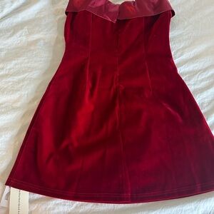 Elegant Red Velvet Dress